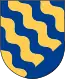 Armoiries de la province suédoise de Norrbotten, formées d'ondulations bleues et jaunes.