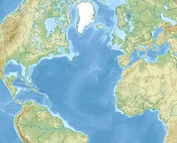 Voir sur la carte topographique de l'océan Atlantique
