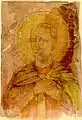 Visage d'un jeune saint coneuvert d'une cape, (Martyr Laure).