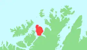 Localisation de l'île dans la région.