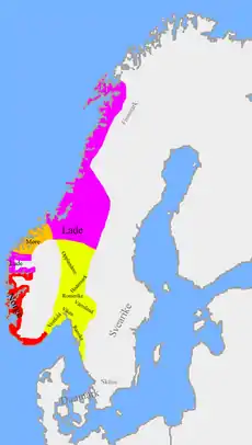 Carte : partage du royaume à a mort de Harald à la Belle Chevelure