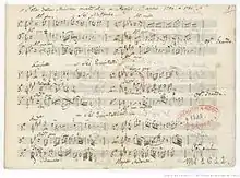 manuscrit autographe de Boccherini, œuvres envoyées à Paris en 1790 et 1791