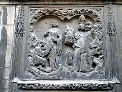 Bas-relief d’une chapelle du chœur : représentation du miracle de Théophile.