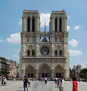 La cathédrale Notre-Dame de Paris avant l'incendie de 2019.