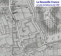 Nouvelle France sur le plan Deharme de 1760.