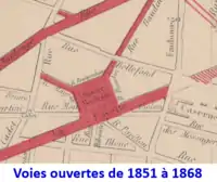 Voies ouvertes de 1851 à 1868