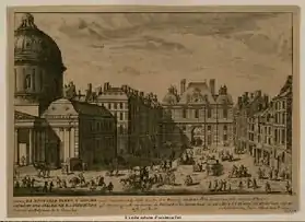 Le couvent et l'arrière de la porte Saint-Honoré vers 1650.