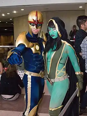 Cosplays de Nova et Gamoraau New York Comic Con 2011.