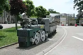 Le petit train, indiquant l'emplacement du musée de la mine.