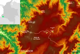 Carte détaillée du Nœud de los Pastos.