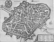 Carte de la ville en 1642