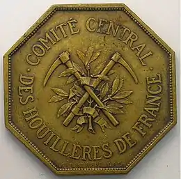Numismatique des Mines et des Carrières Comité Central des Houillères de France, 1924.
