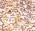 Nysa sur la carte ancienne (vers le nord sur la gauche).