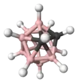 Représentation balle-et-bâton du carborane, C2B10H12