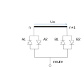 Détail d'un changeur de prises à base de thyristors, illustrant la commutation d'une prise n à n+1 ou inversement.