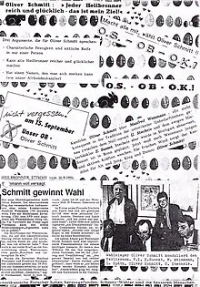Tract d'Oliver Maria Schmitt pour les élections municipales de Heilbronn en 1991