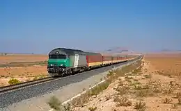 Une 72000 encore en livrée Fret des chemins de fer marocains.