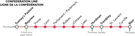 Voir la carte de la ligne.