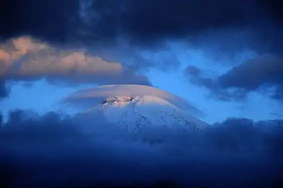 Pileus au sommet d'une montagne.