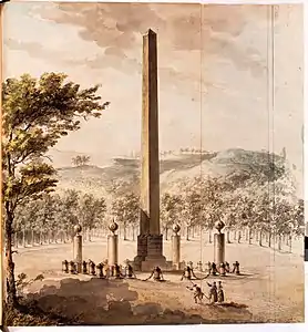 L'obélisque vers la fin du XVIIIe siècle.