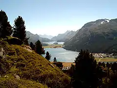 La vallée de Haute-Engadine, au-dessus de Saint-Moritz.