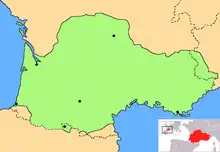 Carte de l'Occitanie basée sur l'aire moderne de la langue occitane