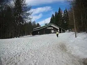 Vue aérienne de la station.