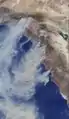 Image satellite montrantle vent de Santa Ana(Californie du Sud).