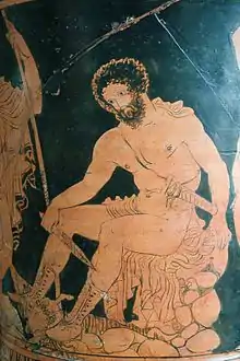détail de peinture de vase grec