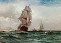 Shipping off Governors Island, New York, vers 1870