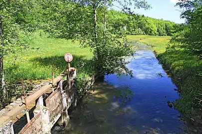 Vanne du bief de l'abbaye sur la Seine au moulin d'Oigny.