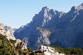 Vue du versant nord-ouest d'Ojstrica depuis la Mrzla gora.