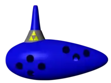 Photo d'un ocarina bleu