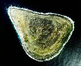 Photo aérienne de Okidaitō-jima.