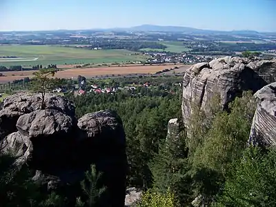 Březina depuis les hauteurs d'Olšina.