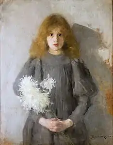 Jeune fille aux chrysanthèmes (1894), musée national de Cracovie.