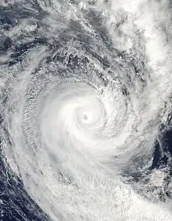 Le cyclone Oli le 4 février 2010.