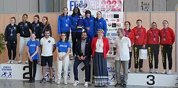 et féminine lors des Championnats de France d'escrime 2023.