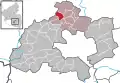 Localisation d'Olsbrücken dans la Verbandsgemeinde et dans l'arrondissement