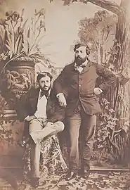 Autoportrait d'Olympe Aguado (debout) avec son frère Onésipe, 1853, Paris, BnF.