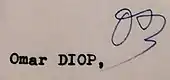 signature d'Omar Blondin Diop