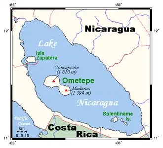 L'île de Zapatera dans le lac Nicaragua.