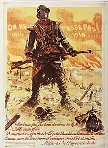 On ne passe pas ! (1918), affiche contre la paix blanche.