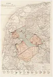Carte du plan des polders de Lely, datant de 1891-1892