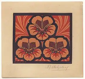 Capucine (gravure sur bois en couleur, 1919)