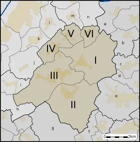 Sections de la commune d'Oosterzele