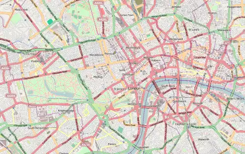 voir sur la carte du centre de Londres