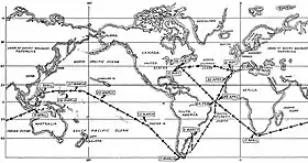 Route empruntée par l'USS Triton lors de l'opération Sandblast.