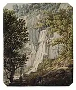 Charles Friedrich Oppermann, Vue de la cascade du Nideck (1817).