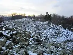 Sommet de l'oppidum de la Fare. Vue vers le sud-est.